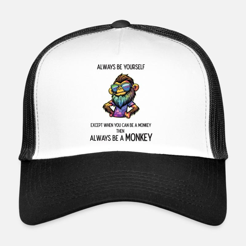 Always Be a Monkey - Trucker Cap - white/black
