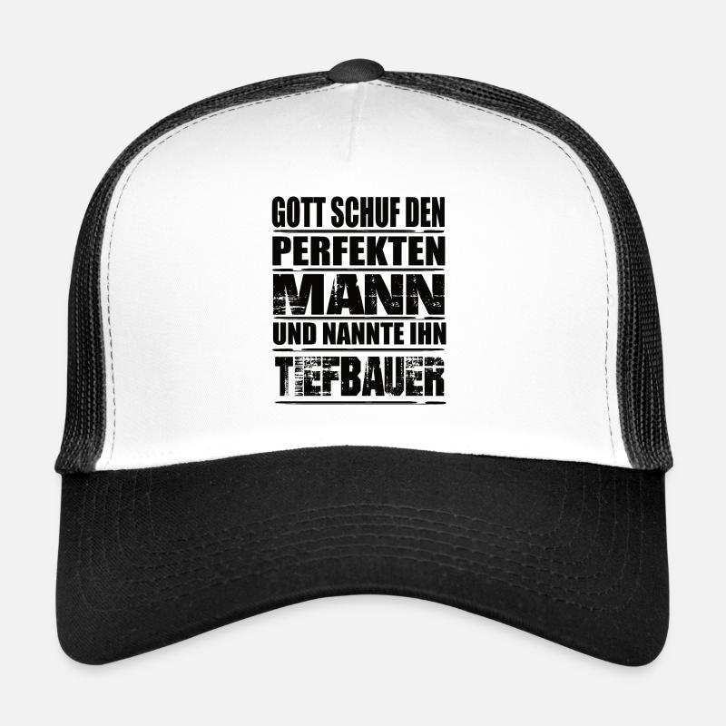 Tiefbauer - Trucker Cap - Weiß/Schwarz
