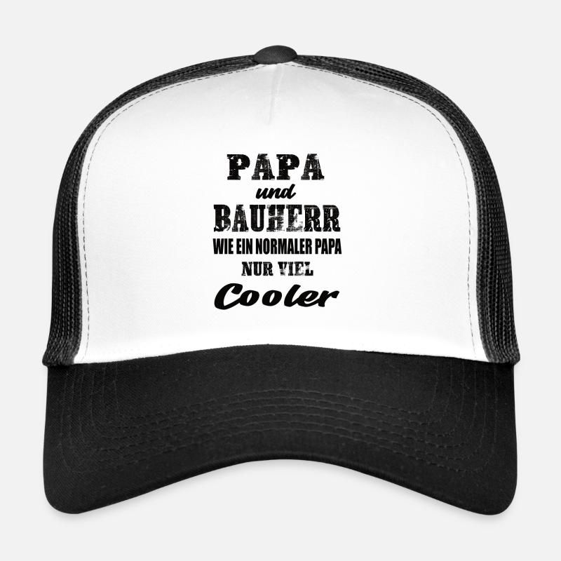 Papa und Bauherr - Trucker Cap - Weiß/Schwarz
