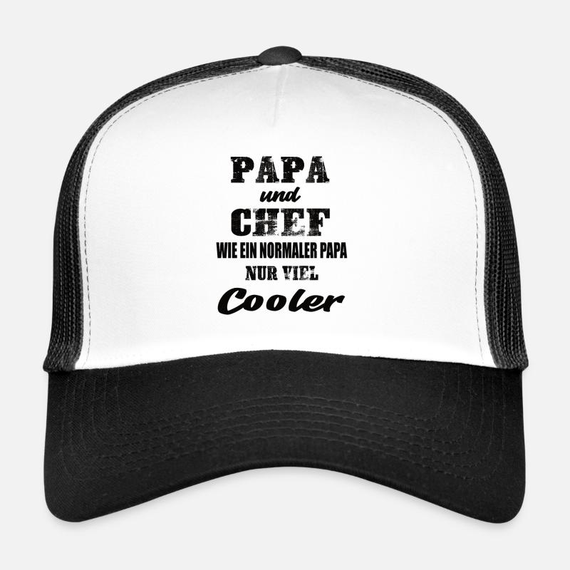 Papa und Chef - Trucker Cap - Weiß/Schwarz