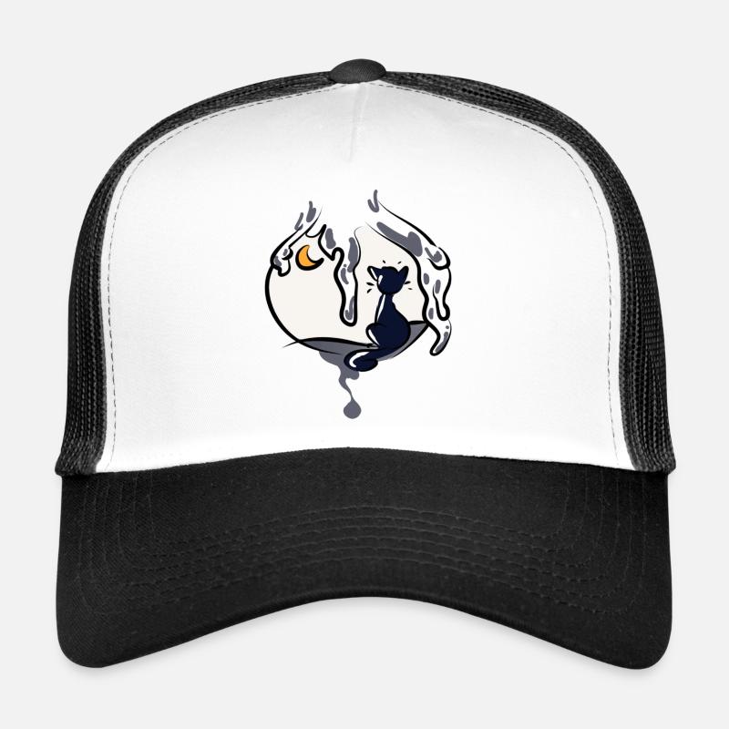 Bal de chat - Casquette trucker  - blanc/noir