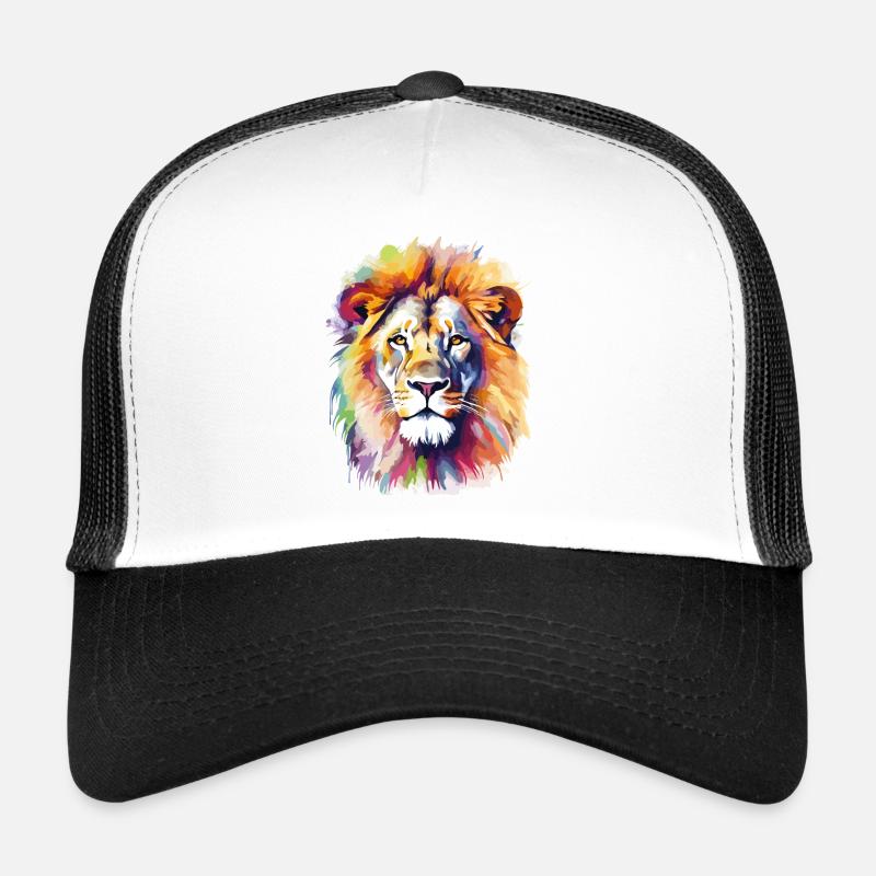 Lion Lion Head Predator Colorful Splash Art Casquette trucker 