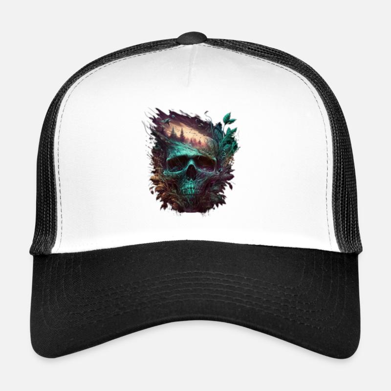 Neon Crâne Forêt Art Casquette trucker 
