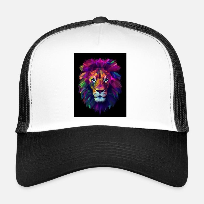 Polygonical colorful lion Trucker Cap