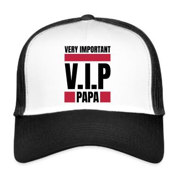 VIP Très important Papa - Casquette trucker  - blanc/noir - Devant