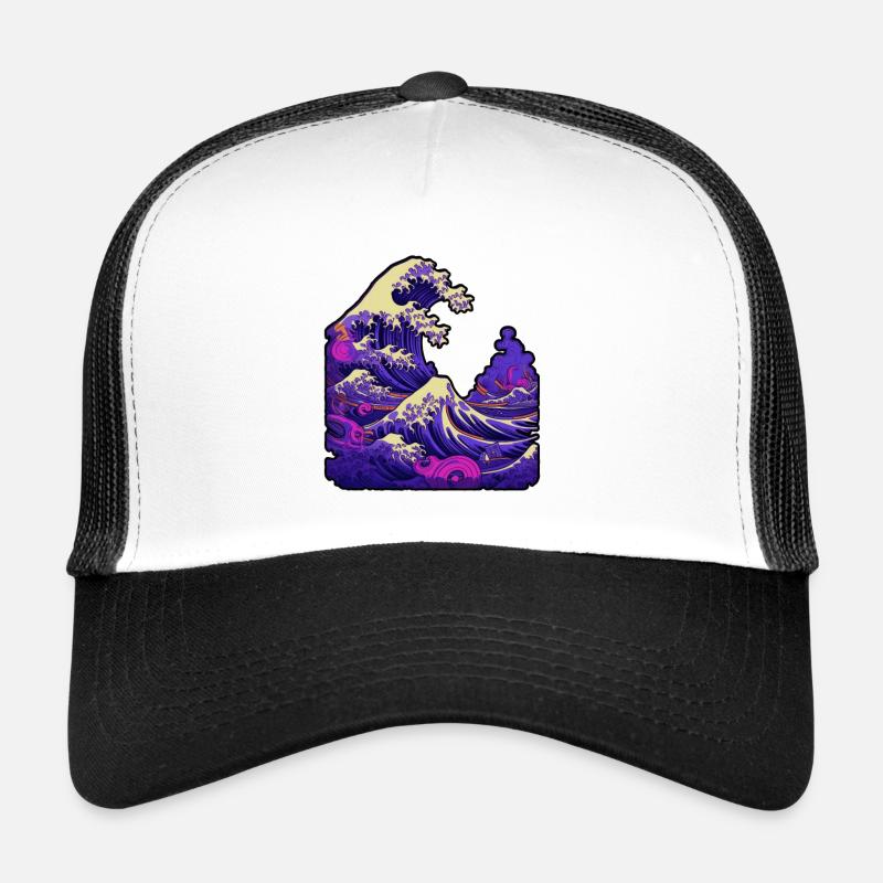 Tsunami wave japanese art, low colour palette Casquette trucker 