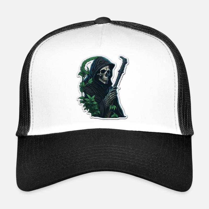 Grim Reaper with grass Trucker Cap