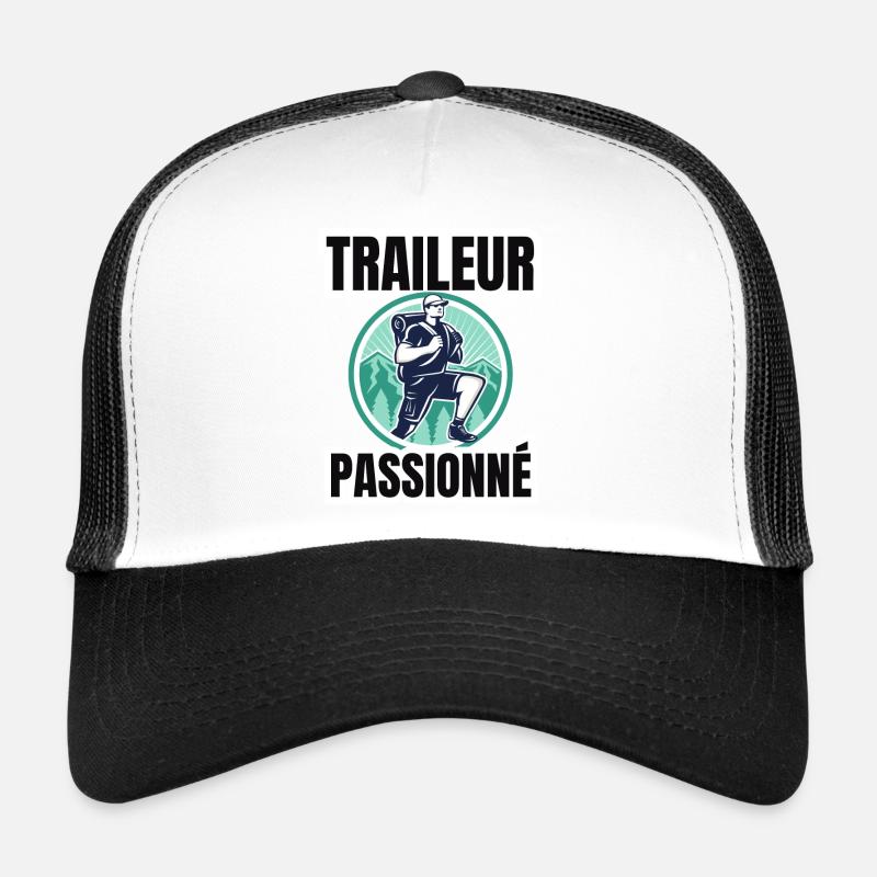 traileur passionné - Casquette trucker  - blanc/noir