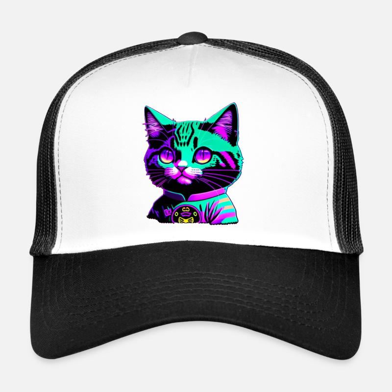Funky cat - Trucker Cap - Weiß/Schwarz