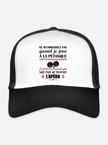 Ne m'emmerdez pas pétanque, fête des pères - Casquette trucker - blanc/noir