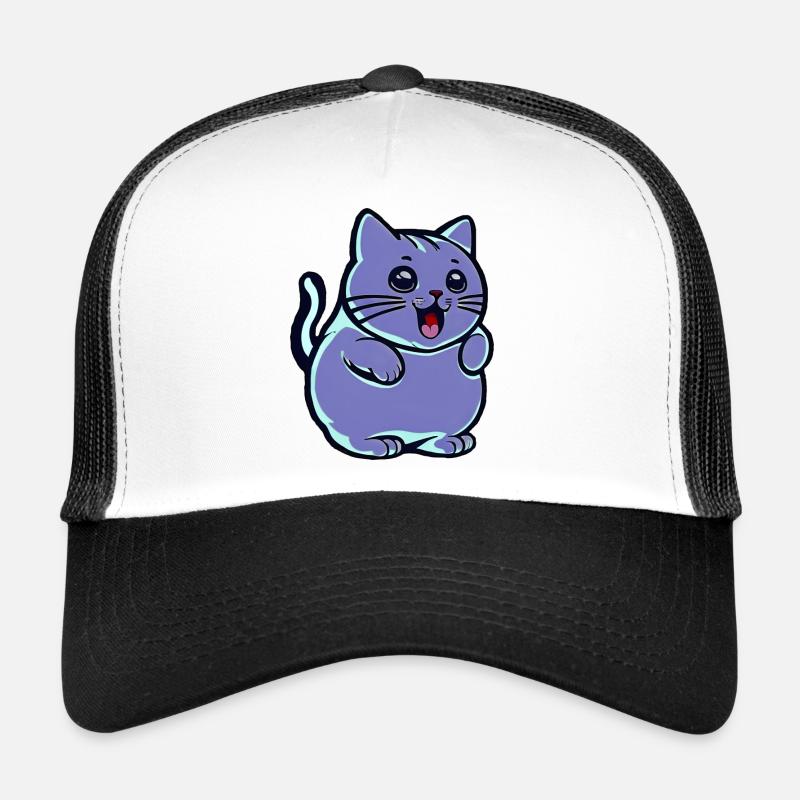Cute Blue Cat Trucker Cap