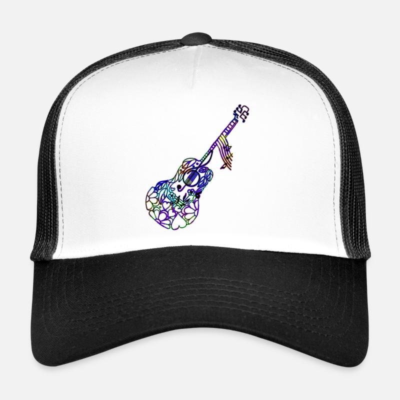 Gitarre - Trucker Cap - Weiß/Schwarz