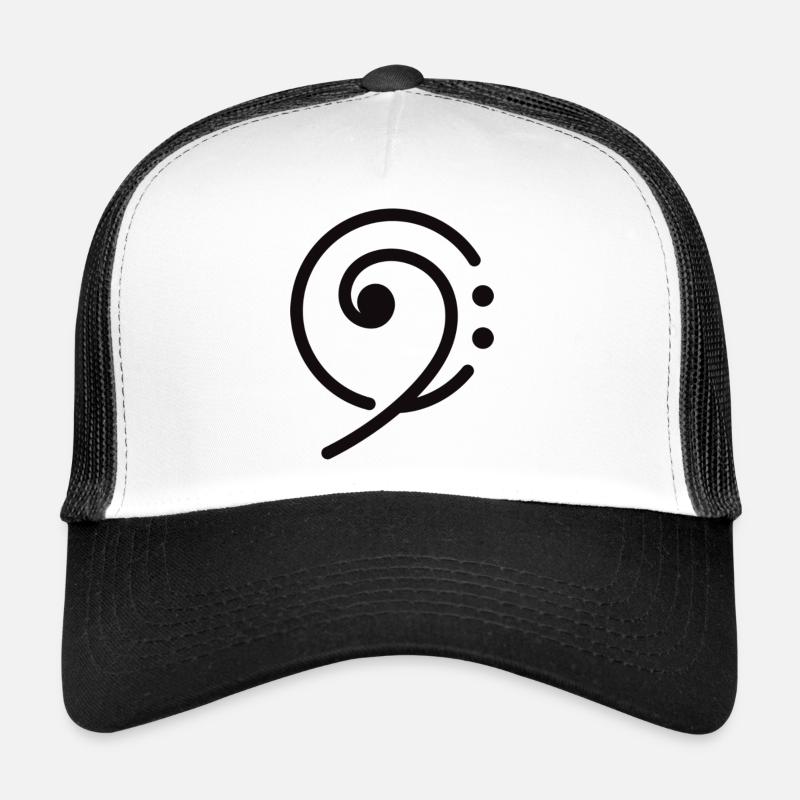 clé de fa - Casquette trucker  - blanc/noir