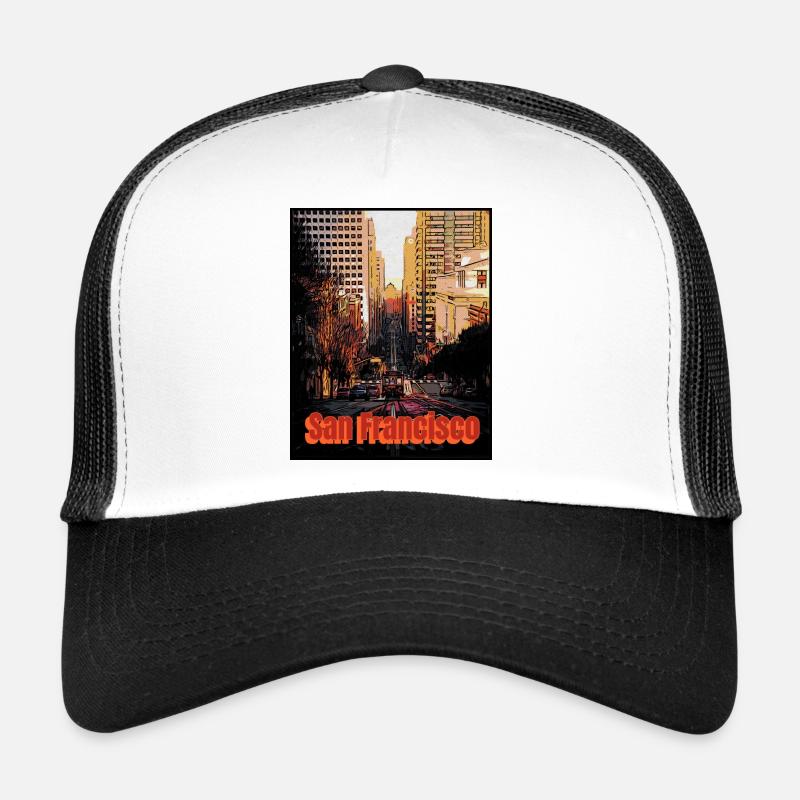 San Francisco city - Trucker Cap - Weiß/Schwarz