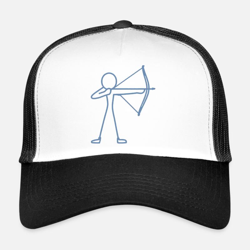 Stick figure bow archery archer - Trucker Cap - white/black