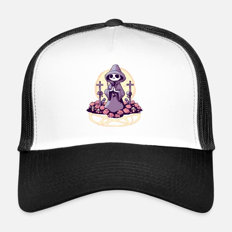 Pastell Goth Kawaii niedlicher Tod Sensenmann Trucker Cap