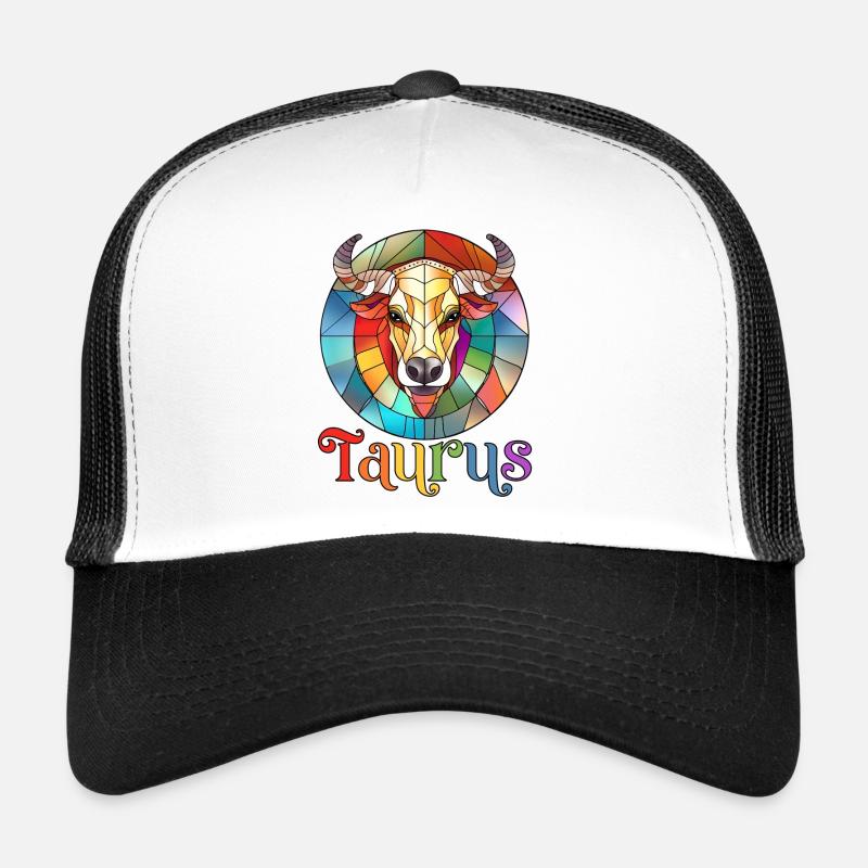 Stier, Sternzeichen, Horoskop - Trucker Cap - Weiß/Schwarz