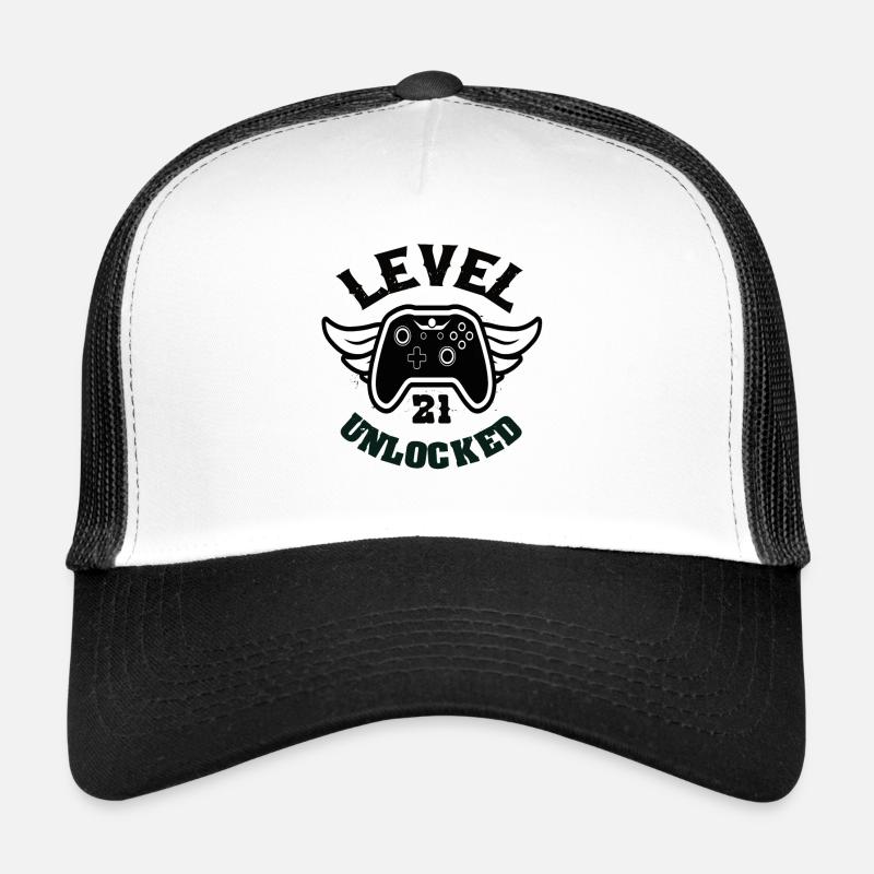 Level 21 Unlocked 21 Geburtstag Trucker Cap