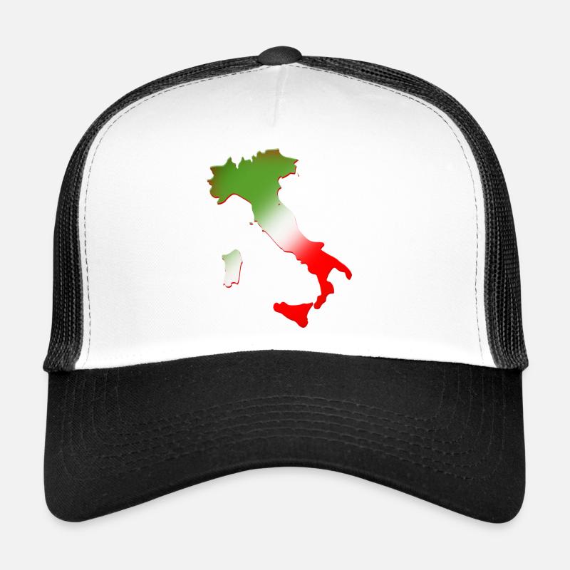 Carte de l’Italie avec drapeau tricolore Casquette trucker 