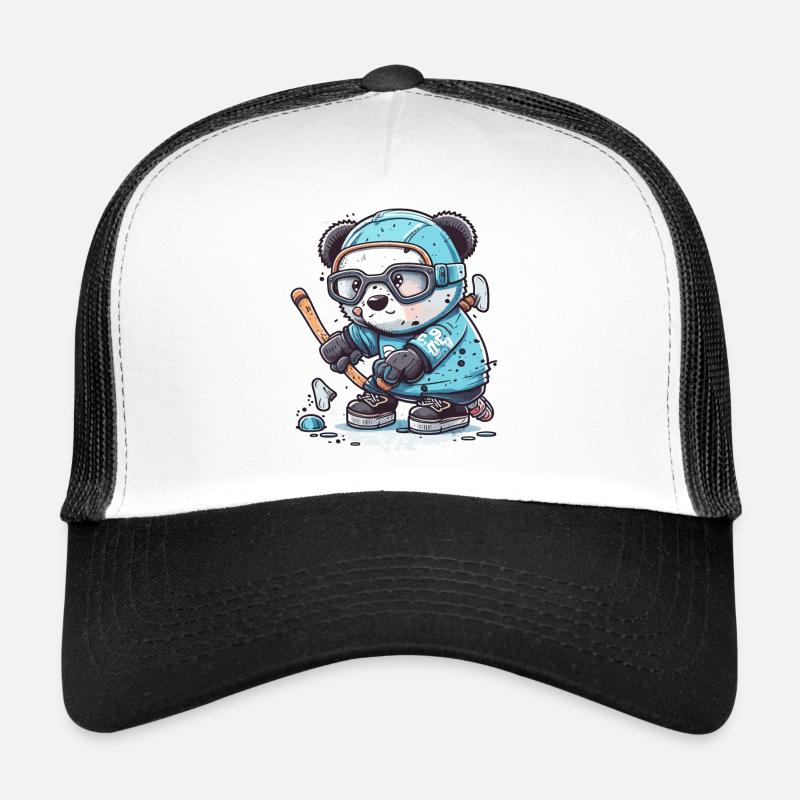 Panda Puckster - Trucker Cap - Weiß/Schwarz