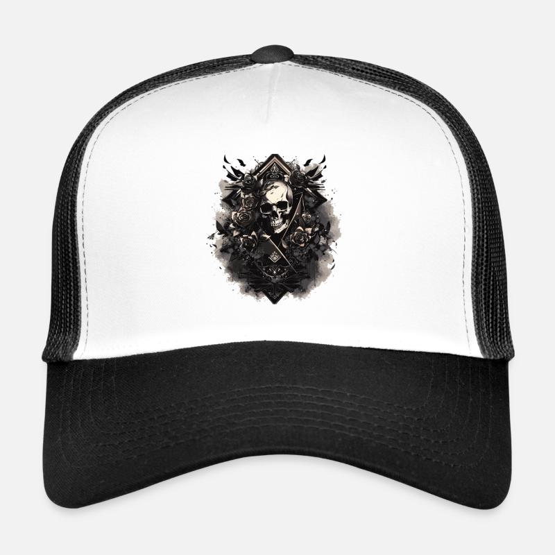 Skull Skull Skulls Skull Skeleton Trucker Cap