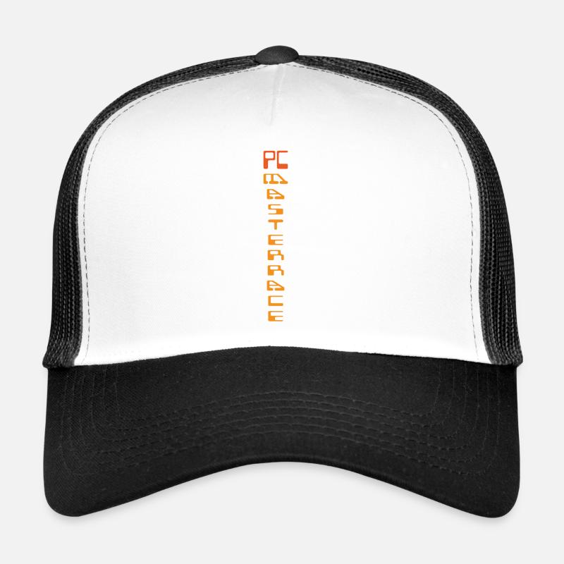 PC Masterrace - Chemise de jeu - Casquette trucker  - blanc/noir