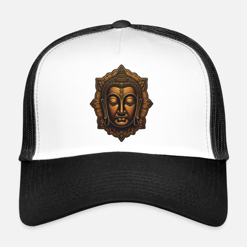 Bouddha - Casquette trucker  - blanc/noir