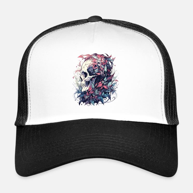 Totenkopf - Trucker Cap - Weiß/Schwarz