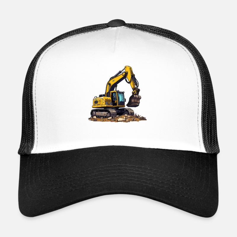 Realistic Comic Excavator Trucker Cap