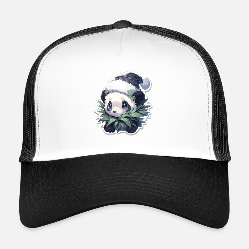 Panda Noël Panda Pandas Panda Noël - Casquette trucker  - blanc/noir