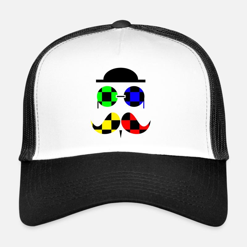 Checkered hipster in black Casquette trucker 