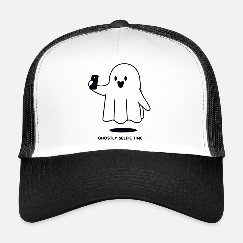 Ghost Selfie: Click, Smile, Shudder! Trucker Cap
