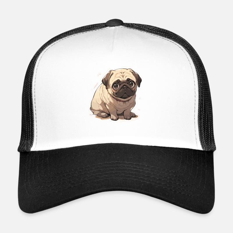 Mops Mops Hund Mops Leben Mops Geschenke - Trucker Cap - Weiß/Schwarz