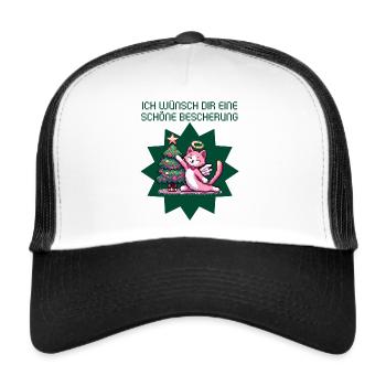 20231017 kitten bescherung Zeichenfläche 1 - Trucker Cap - Weiß/Schwarz - Vorne