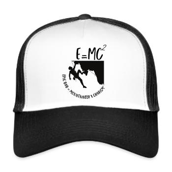 E=MC² Epischer Vater = Bergsteiger x Charisma - Trucker Cap - Weiß/Schwarz - Vorne