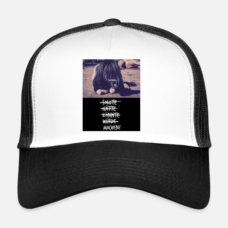 Donner Motto-Shirt - Trucker Cap - Weiß/Schwarz
