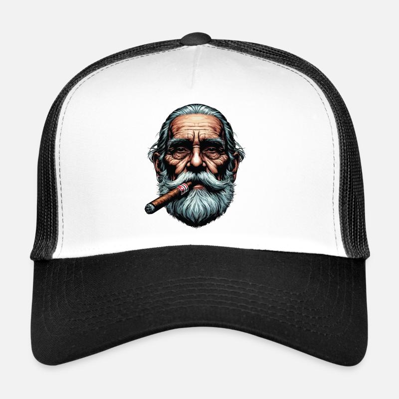 Old man with cigar Trucker Cap