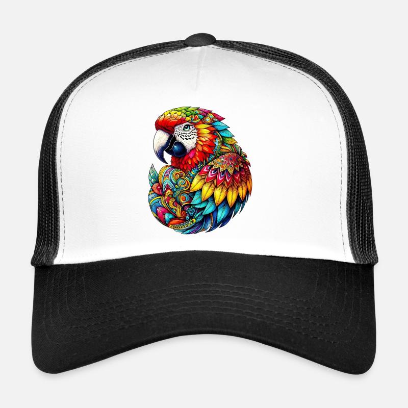 Perroquet décoré de Mandalas Casquette trucker 