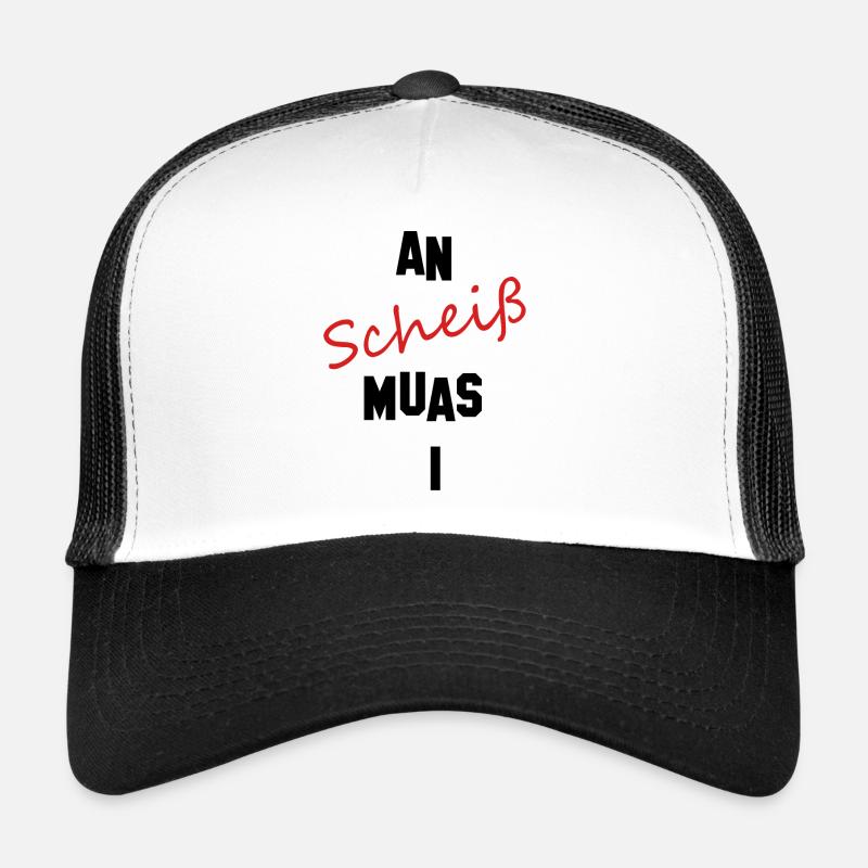an scheiß muas i - Trucker Cap - Weiß/Schwarz