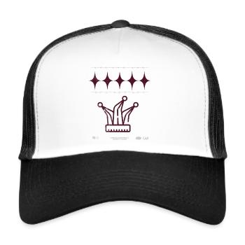 Bouffon Jukka imprimé pour les équipes de paintball, fil de fer barbelé - Casquette trucker  - blanc/noir - Devant