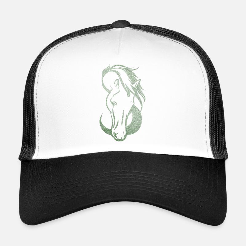 Silhouette Pferd Unendliche Liebe - Trucker Cap - Weiß/Schwarz