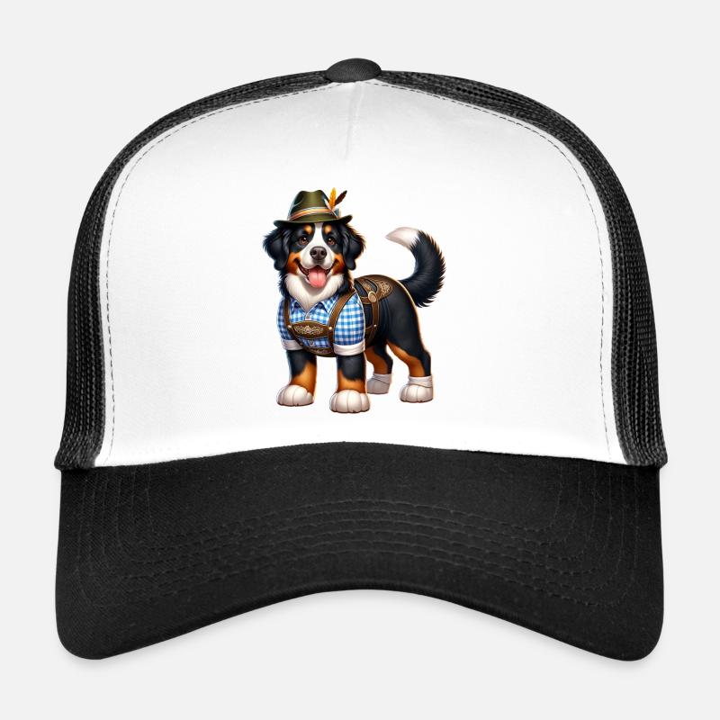 Bouvier bernois Bavaria - Casquette trucker  - blanc/noir