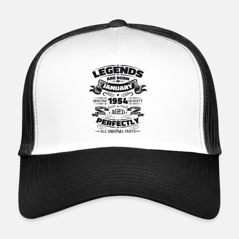70th Birthday Legend January Vintage 1954 Trucker Cap