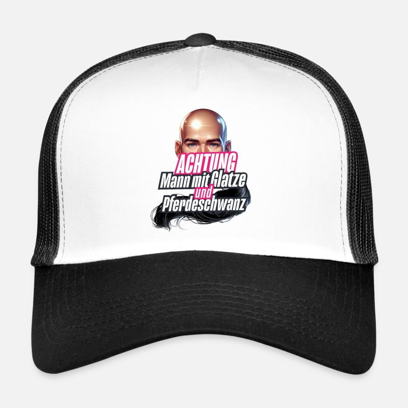 Mann mit Glatze gesucht - Trucker Cap - Weiß/Schwarz