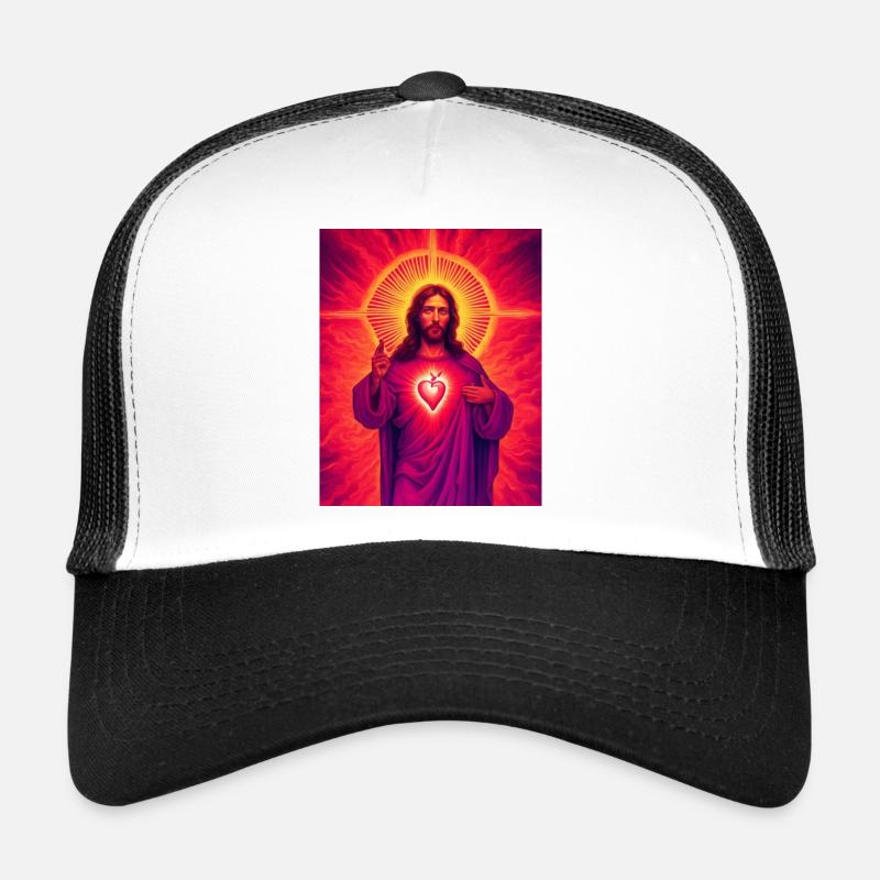 Jesus - Casquette trucker  - blanc/noir