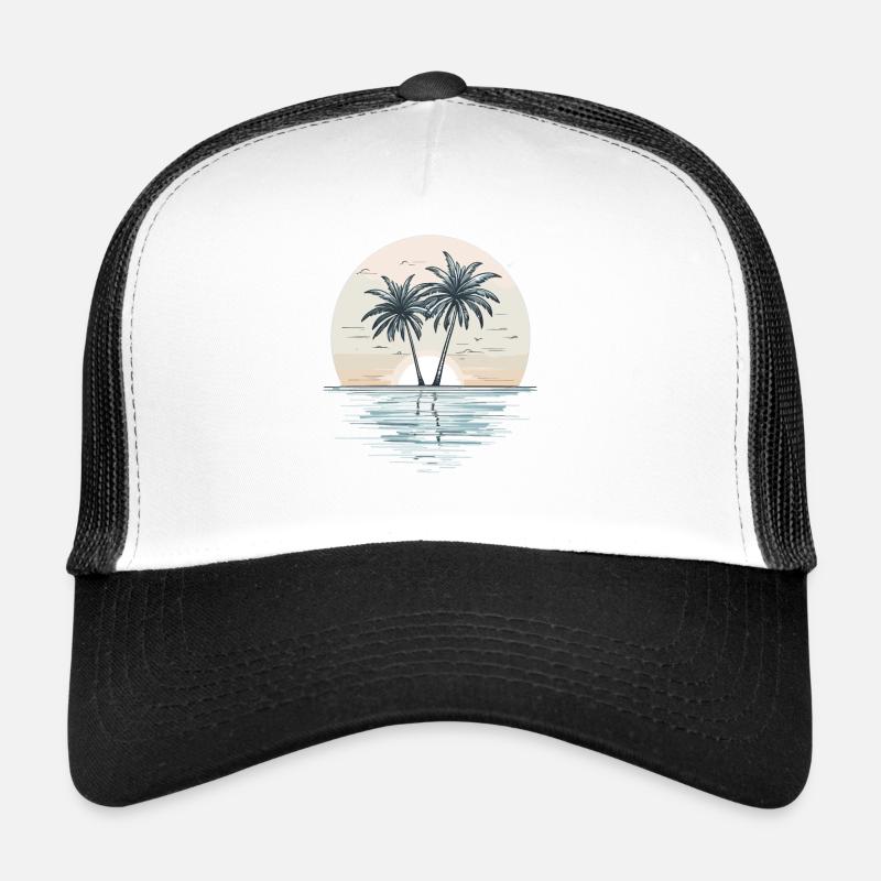 Coucher de soleil Palm Beach Casquette trucker 