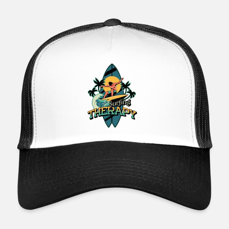 Wave therapy surf - Casquette trucker  - blanc/noir