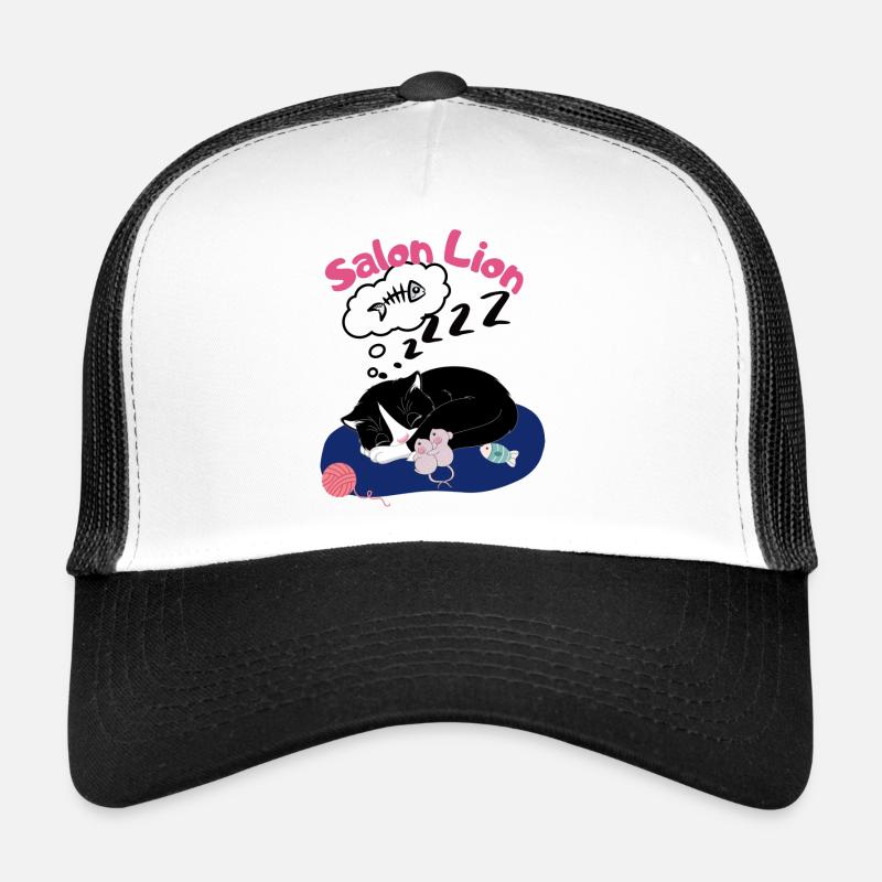 Salon Lion - Chat endormi avec des pelotes de laine de souris Casquette trucker 