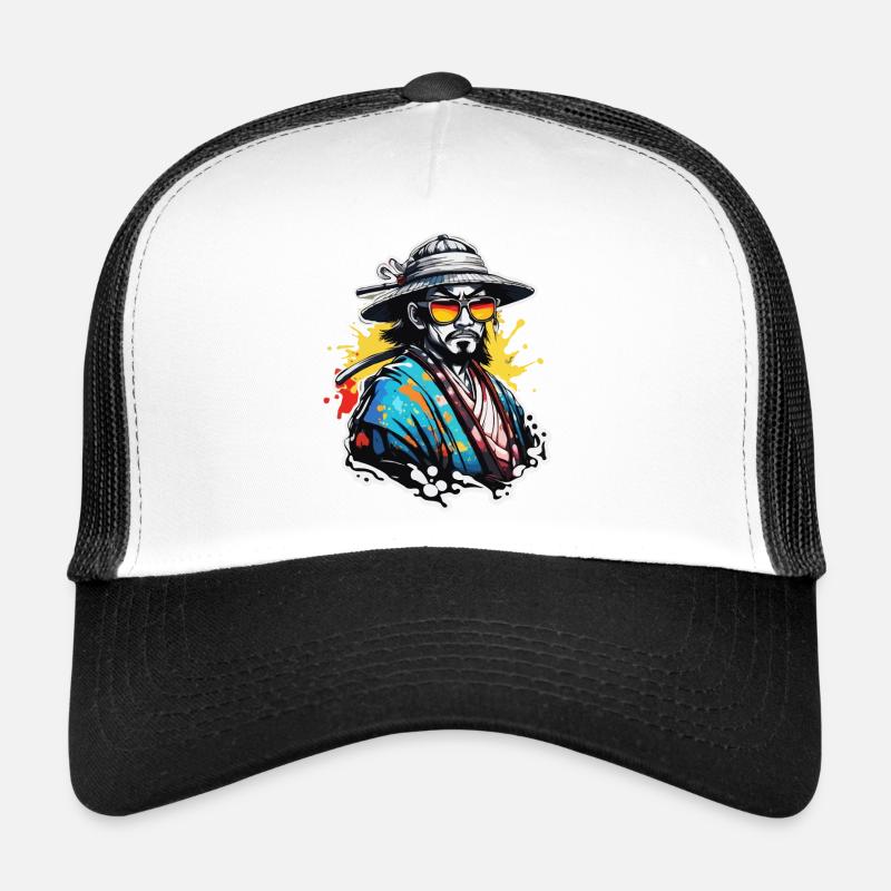 Samurai / Japanese / Harakiri / Katana / Man - Trucker Cap - white/black