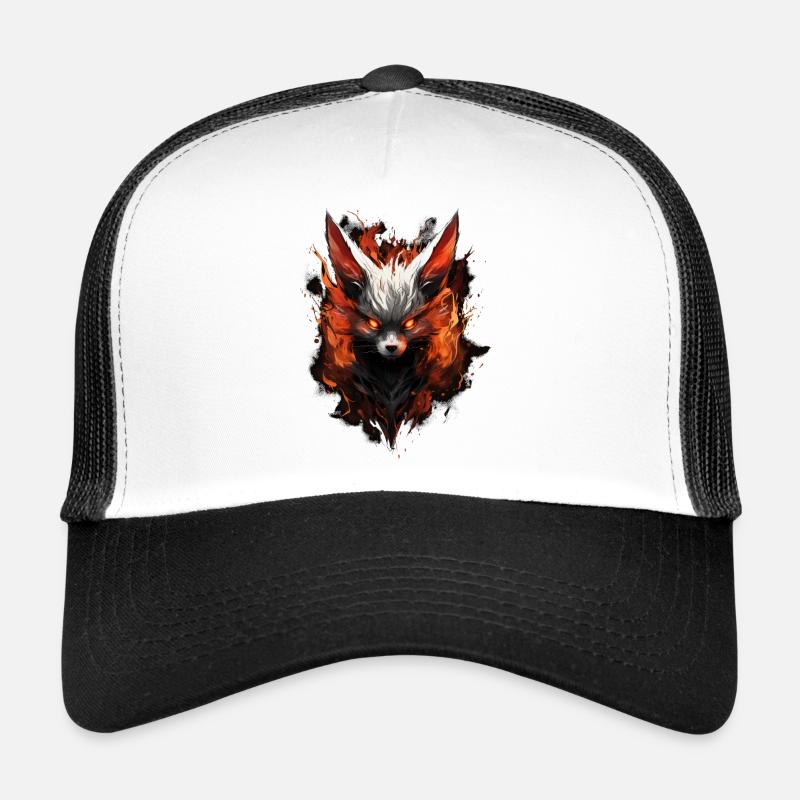 Volpe Demone Fennec Demon Fox - Trucker Cap - white/black